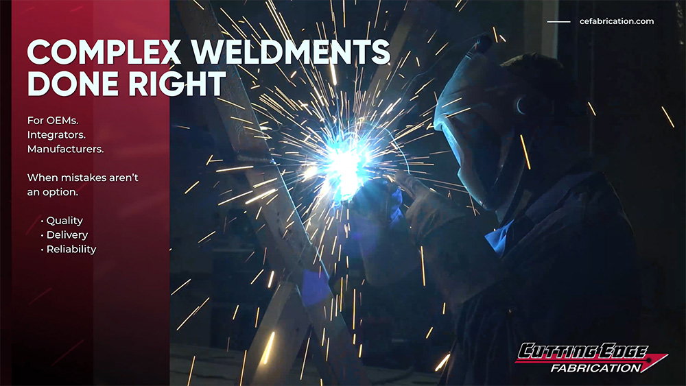 Cutting Edge Fabrication — shop floor overview video showing welding, plasma cutting, and large structural assembly - metal fabrication Milwaukee